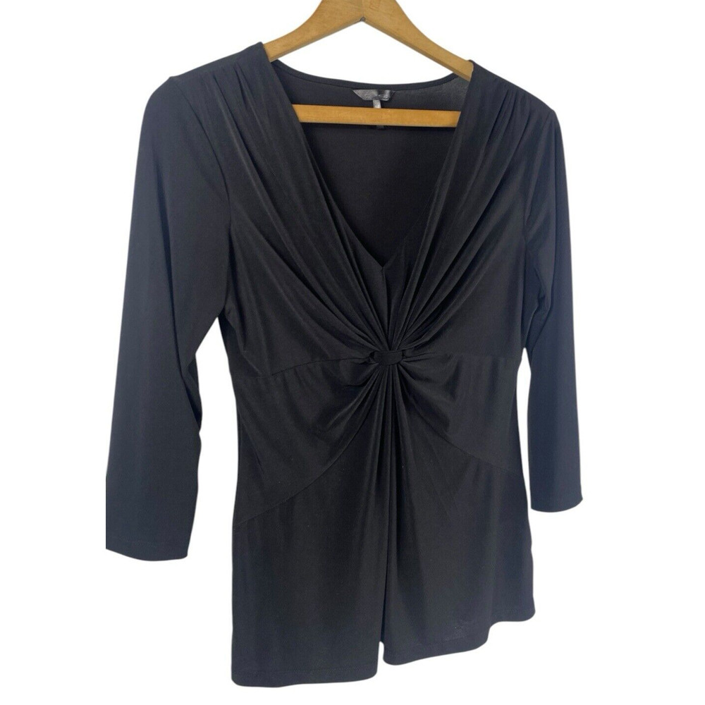 Daisy Fuentes Knit Top Size M Black Babydoll Knit Y2K Whimsigoth Vamp Fairy Knit